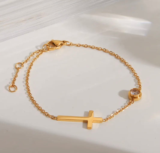 BRACELET GOLD  CROSS